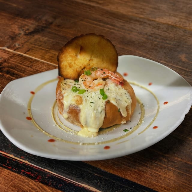 Creamy Shrimp Bread Bowl.