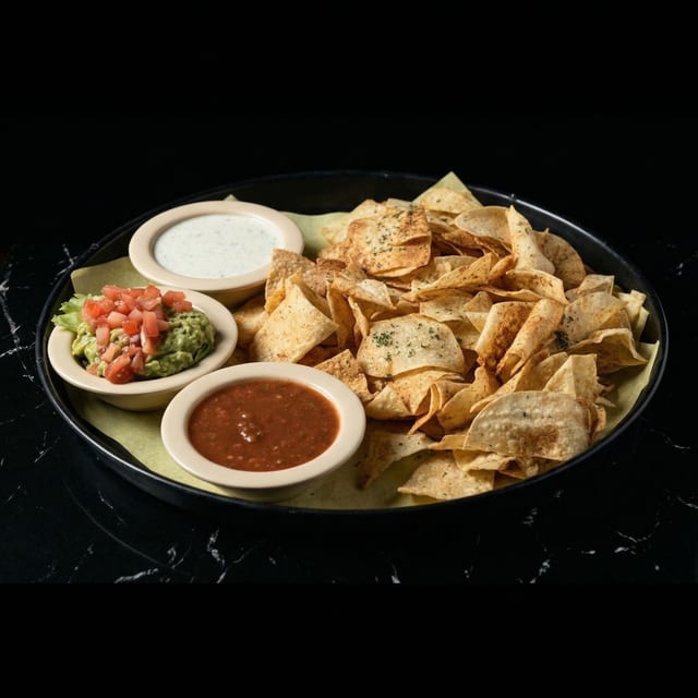 Chips & Salsa & Queso Bowl.