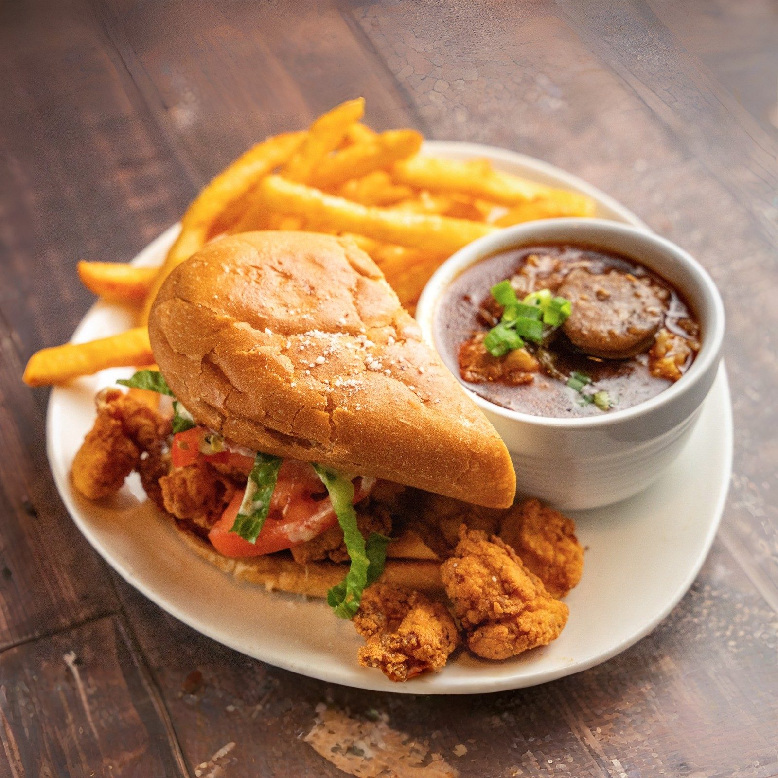 1/2 Shrimp PoBoy Combo.