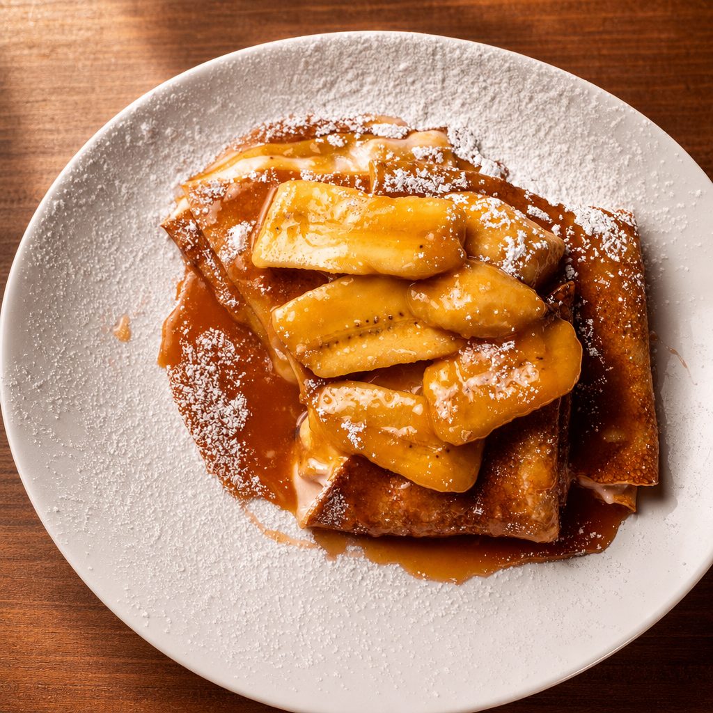 Roasted Banana Crepes.