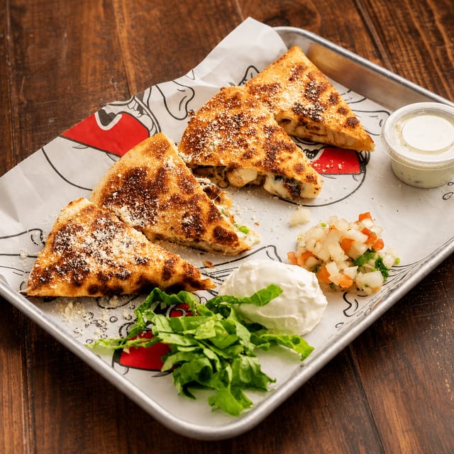 Boudin & Shrimp Quesadilla.