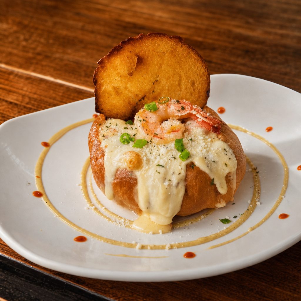 Creamy Shrimp Bread Bowl.