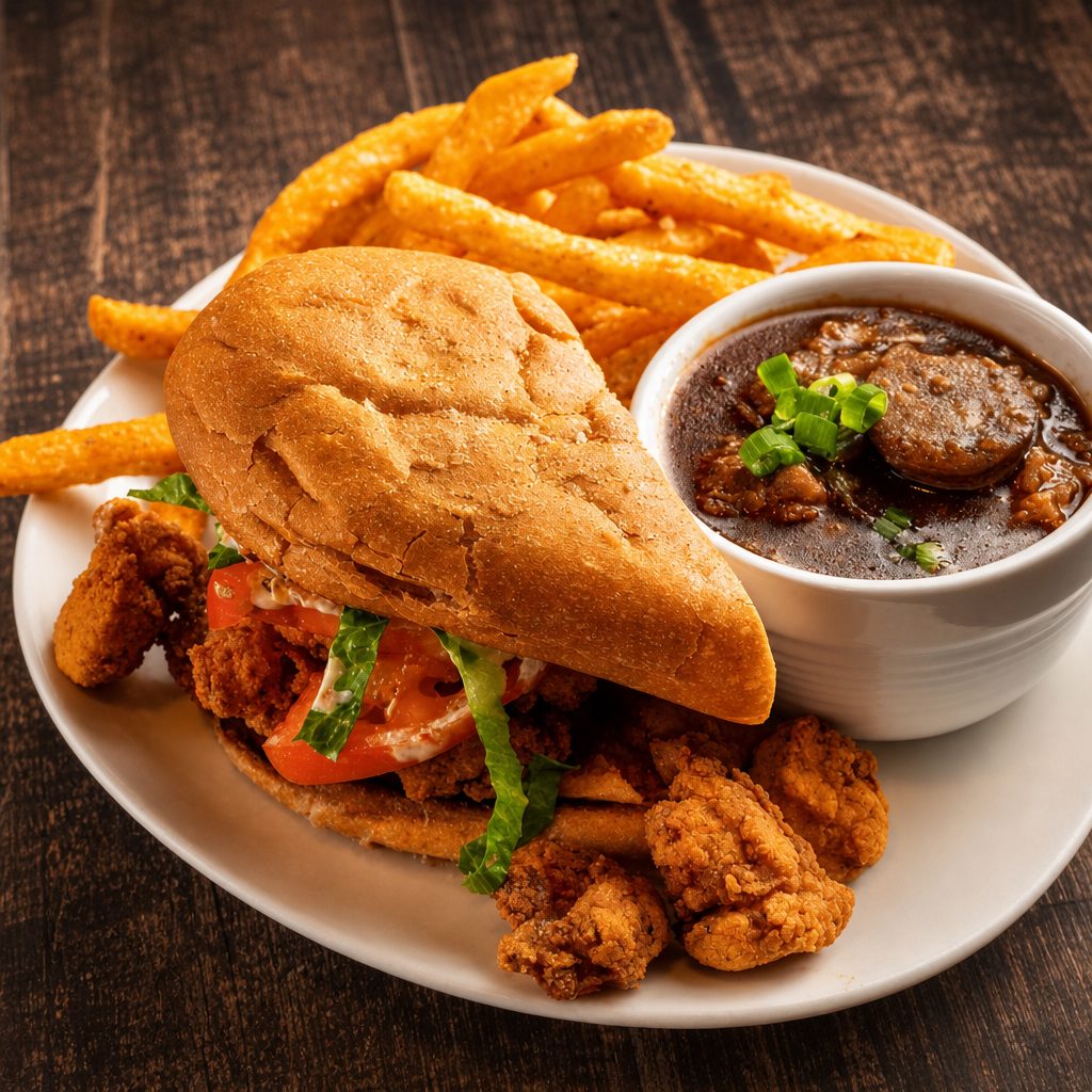 1/2 Crab Cake PoBoy Combo.