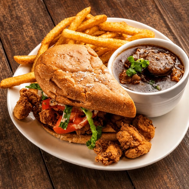 1/2 Shrimp PoBoy Combo.